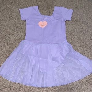 kids lavender leotard with skirt and tags